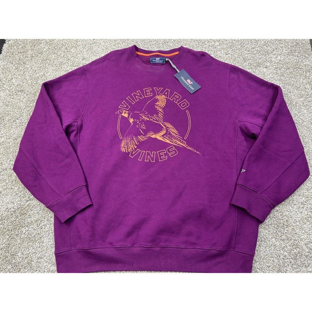 NEW Vineyard Vines Duck Sweatshirt Mens XL Purple Plum Crewneck -Retail $128